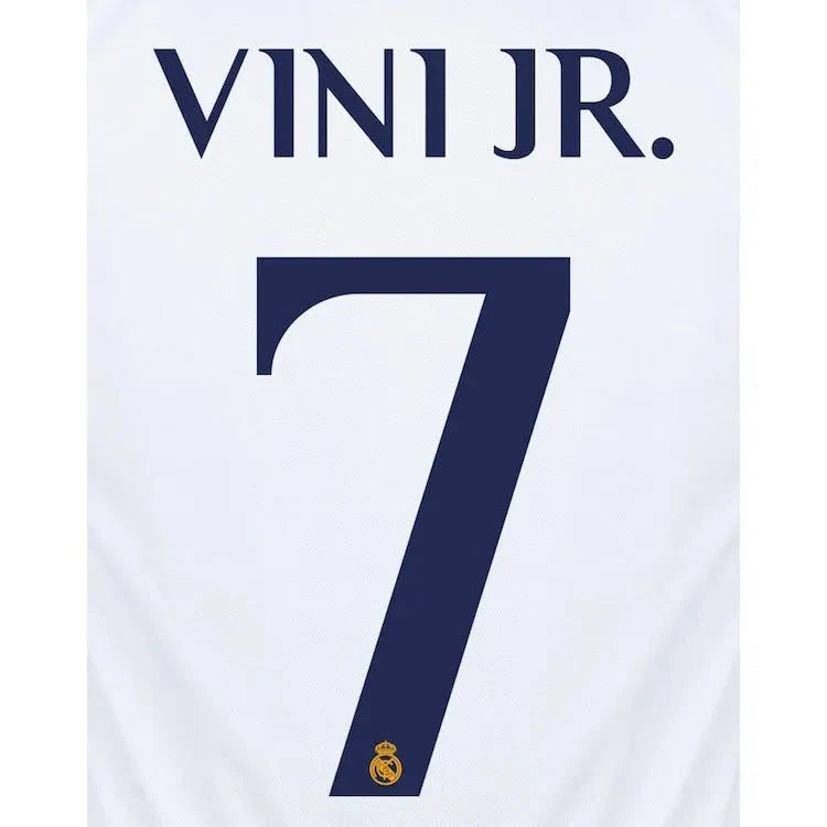 Real Madrid 2023/24 Home Vini Jr #7 Jersey Name Set 1