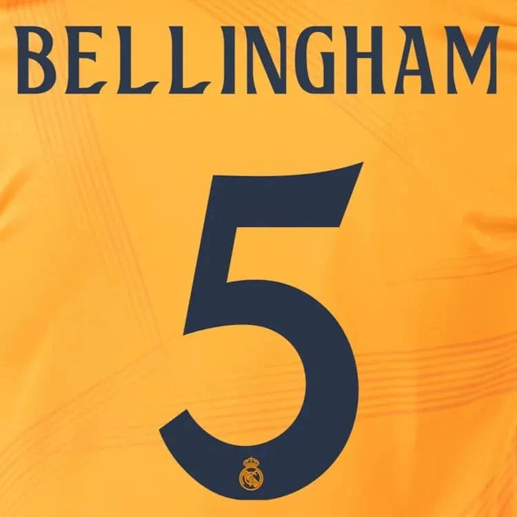 Real Madrid 2024/25 Away BELLINGHAM #5 Official Name Set 1