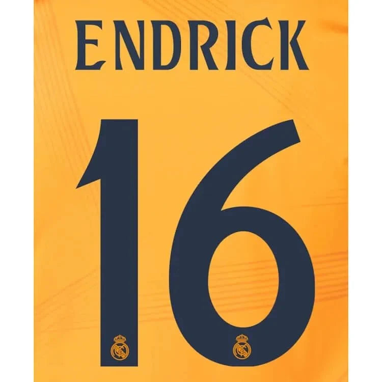 Real Madrid 2024/25 Away ENDRICK #9 Official Name Set 1
