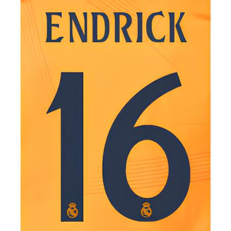 Real Madrid 2024/25 Away ENDRICK #9 Youth Official Name Set 1