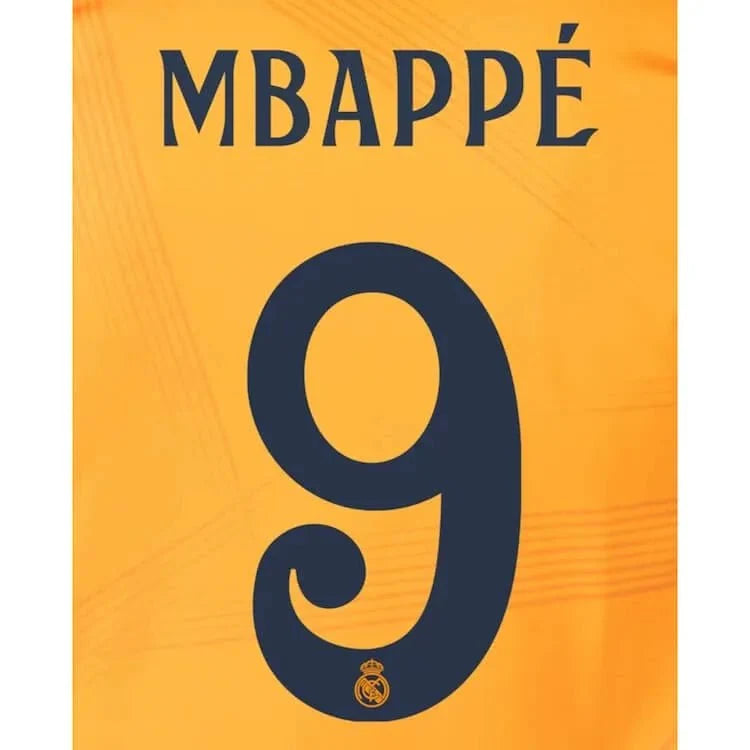 Real Madrid 2024/25 Away MBAPPE #9 Official Name Set 1