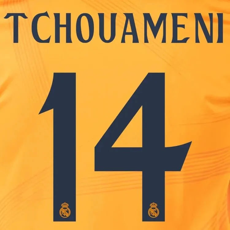 Real Madrid 2024/25 Away TCHOUAMENI #14 Official Name Set 1