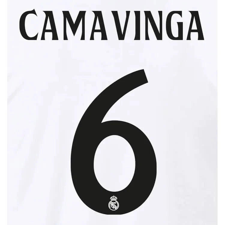 Real Madrid 2024/25 Home Camavinga #6 Jersey Name Set 1