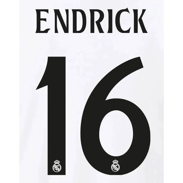 Real Madrid 2024/25 Home ENDRICK #9 Youth Official Name Set 1