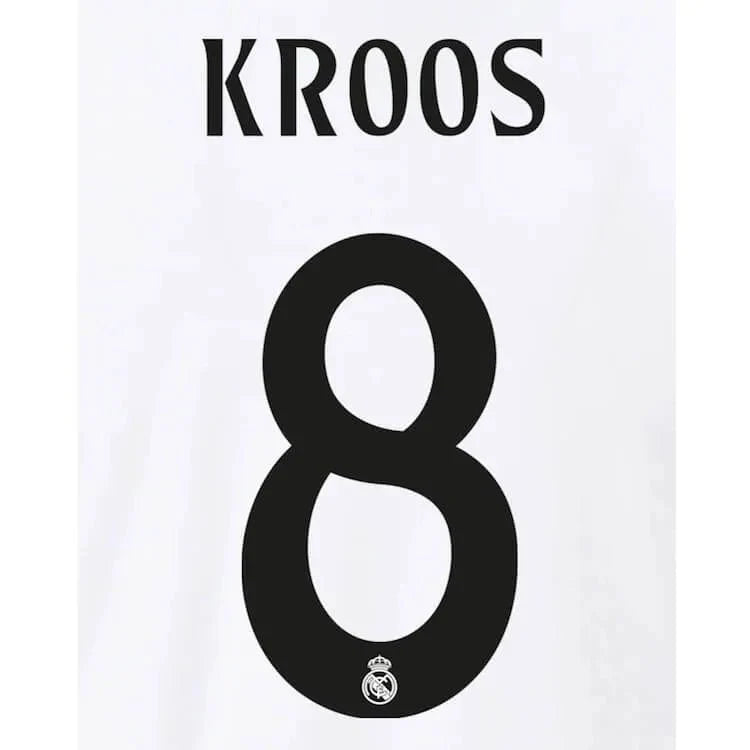 Real Madrid 2024/25 Home Kroos #8 Jersey Name Set 1