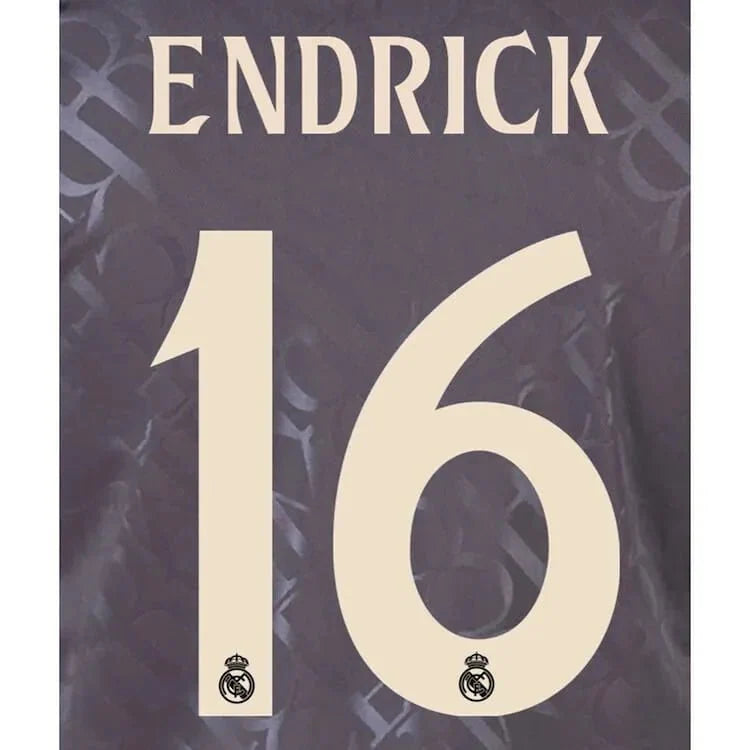 Real Madrid 2024/25 Third ENDRICK #9 Official Name Set (CL Version) 1