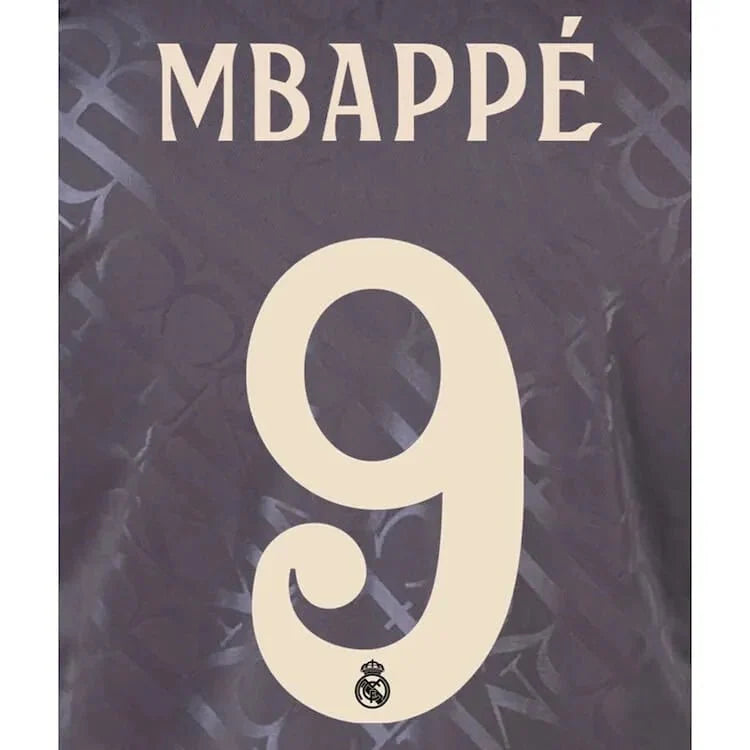 Real Madrid 2024/25 Third MBAPPE #9 Official Name Set (CL Version) 1