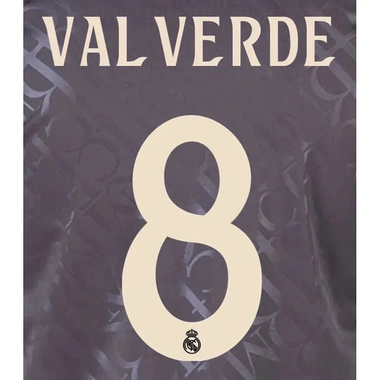 Real Madrid 2024/25 Third VALVERDE #8 Official Name Set (CL Version) 1