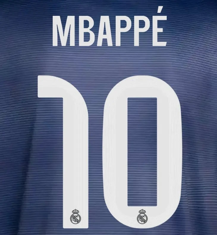 Real Madrid 2025/26 Away MBAPPE #10 Youth Official Name Set 1