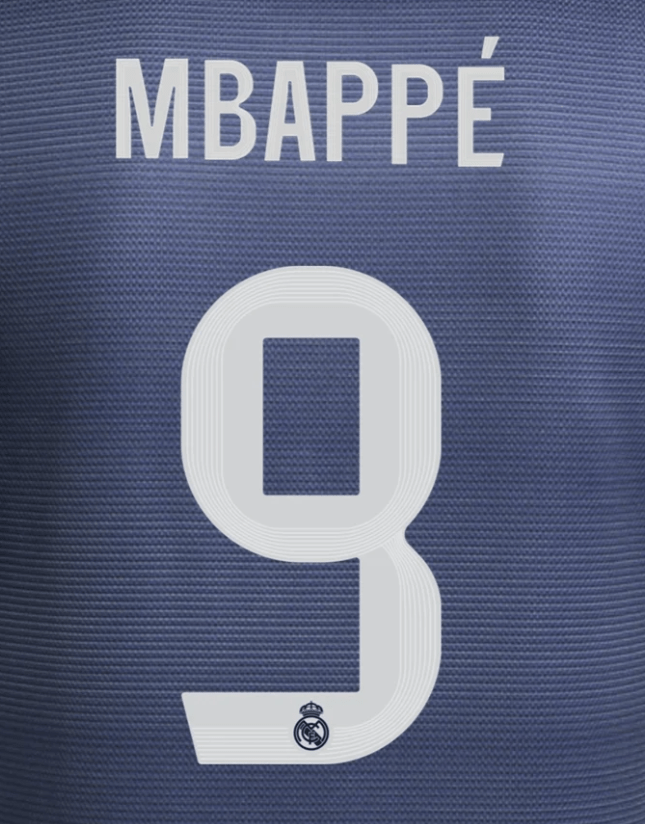 Real Madrid 2025/26 Away MBAPPE #9 Official Name Set 1