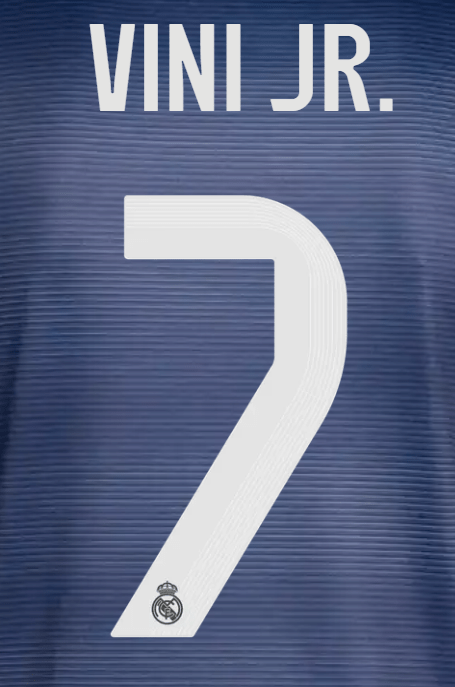 Real Madrid 2025/26 Away VINI JR #7 Official Name Set 1