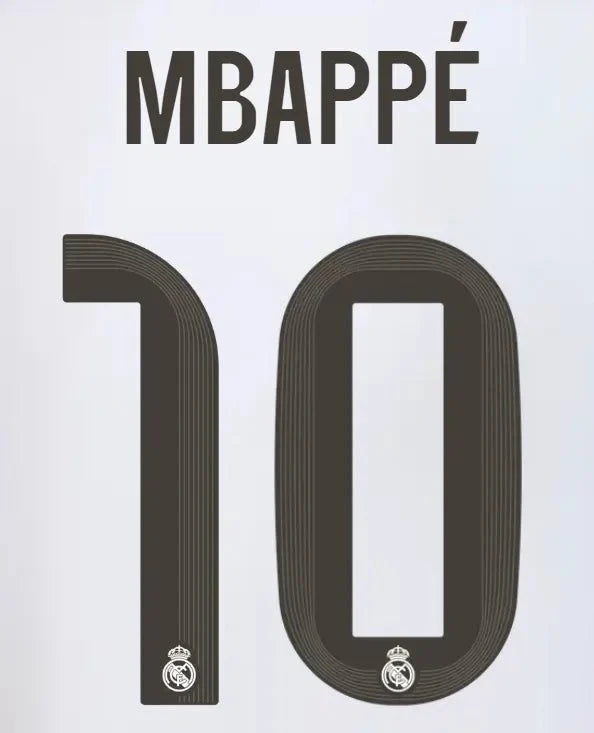 Real Madrid 2025/26 Home MBAPPE #10 Official Name Set 1