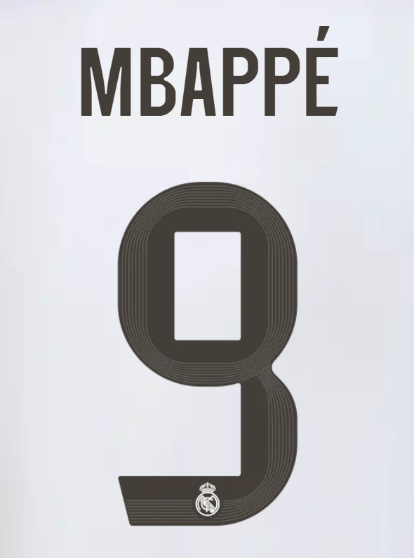 Real Madrid 2025/26 Home MBAPPE #9 Youth Official Name Set 1