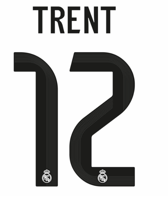 Real Madrid 2025/26 Home TRENT #12 Official Name Set 1