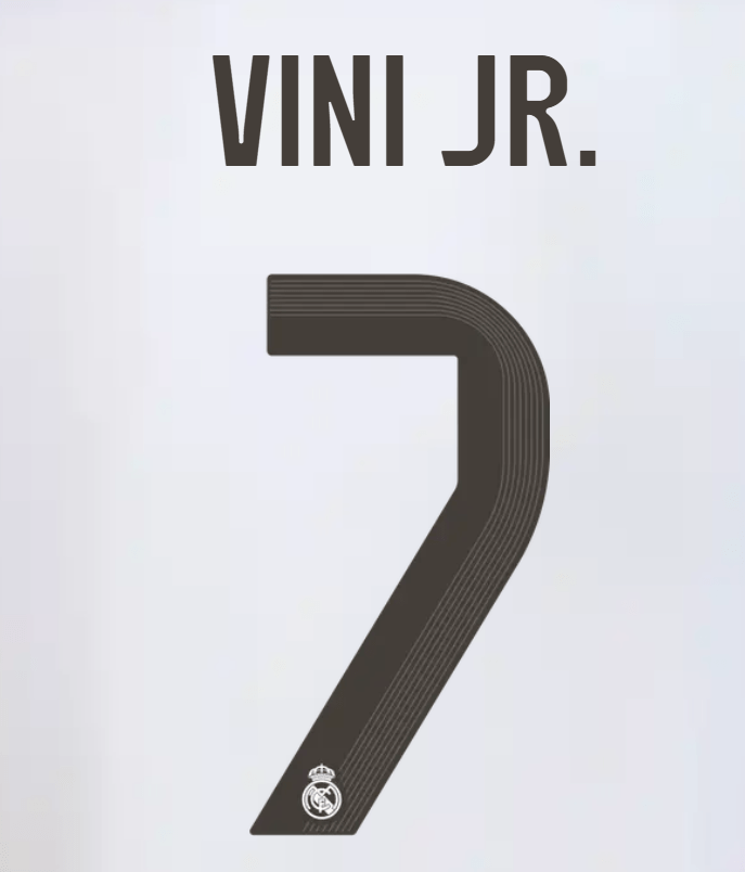 Real Madrid 2025/26 Home VINI JR #7 Youth Official Name Set 1