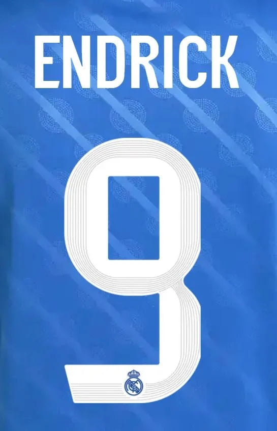 Real Madrid 2025/26 Third ENDRICK #9 Official Name Set (CL Version) 1