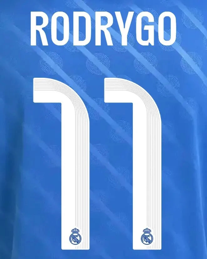 Real Madrid 2025/26 Third RODRYGO #11 Official Name Set (CL Version) 1