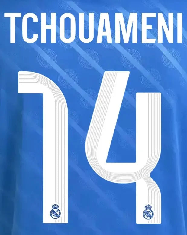 Real Madrid 2025/26 Third TCHOUAMENI #14 Official Name Set (CL Version) 1
