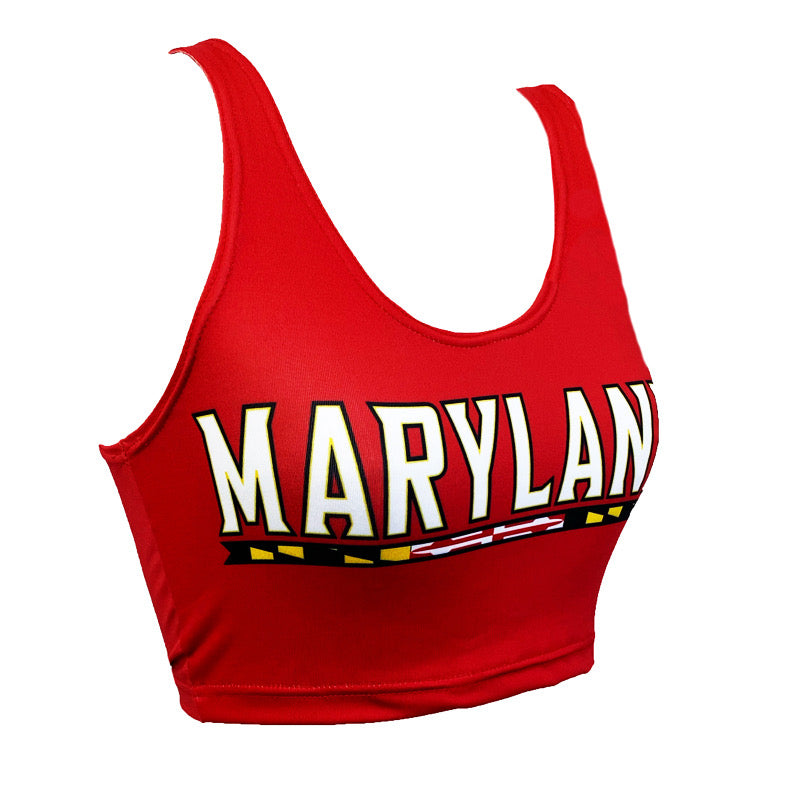 Maryland Terps Red Crop Tank Top | lojobands 11
