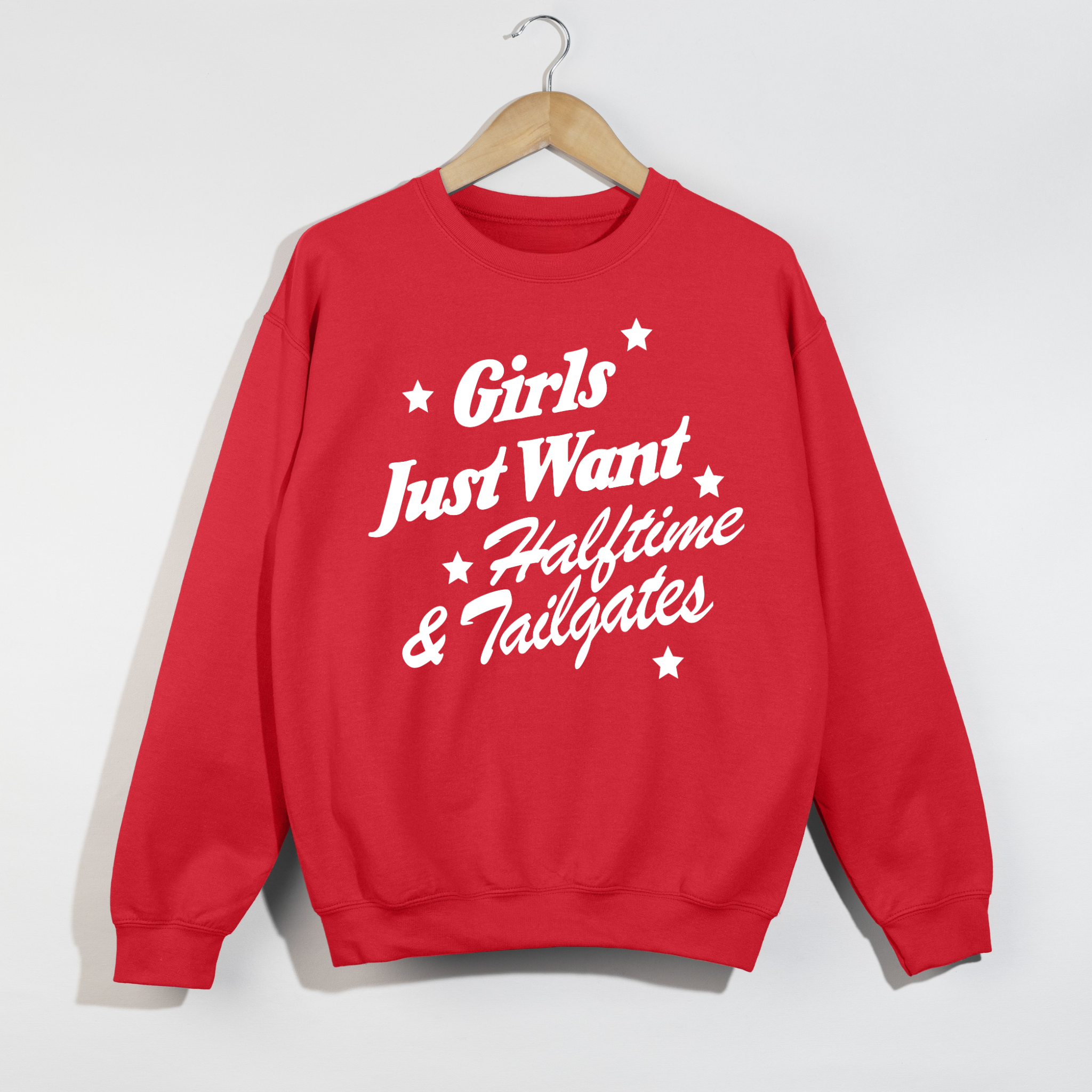 Girls Just Want Halftime & Tailgates Crewneck Sweatshirt 6