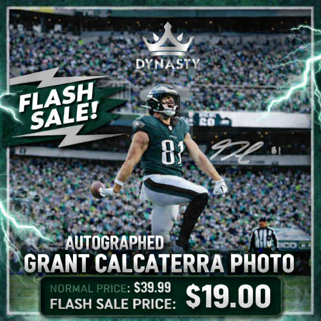 Grant Calcaterra First Touchdown Philadelphia Eagles Autographed 8" x 10" Football Photo 1