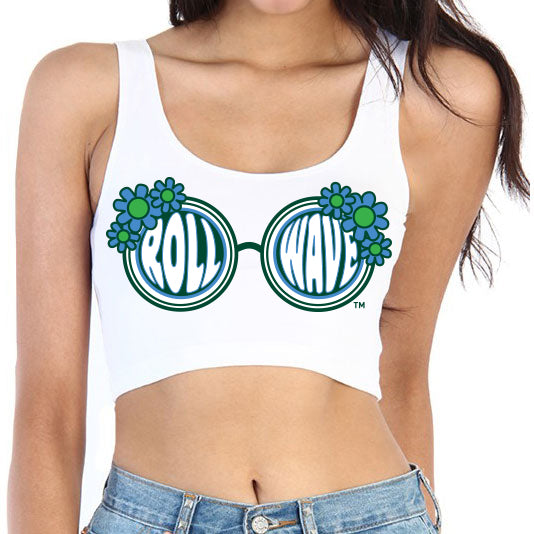 Tulane Roll Wave Sunglasses Crop Tank Top | lojobands 3