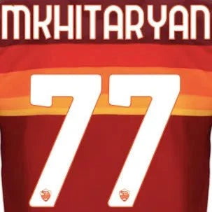 Roma 2020/21 Home Mkhitaryan #77 Jersey Name Set 1