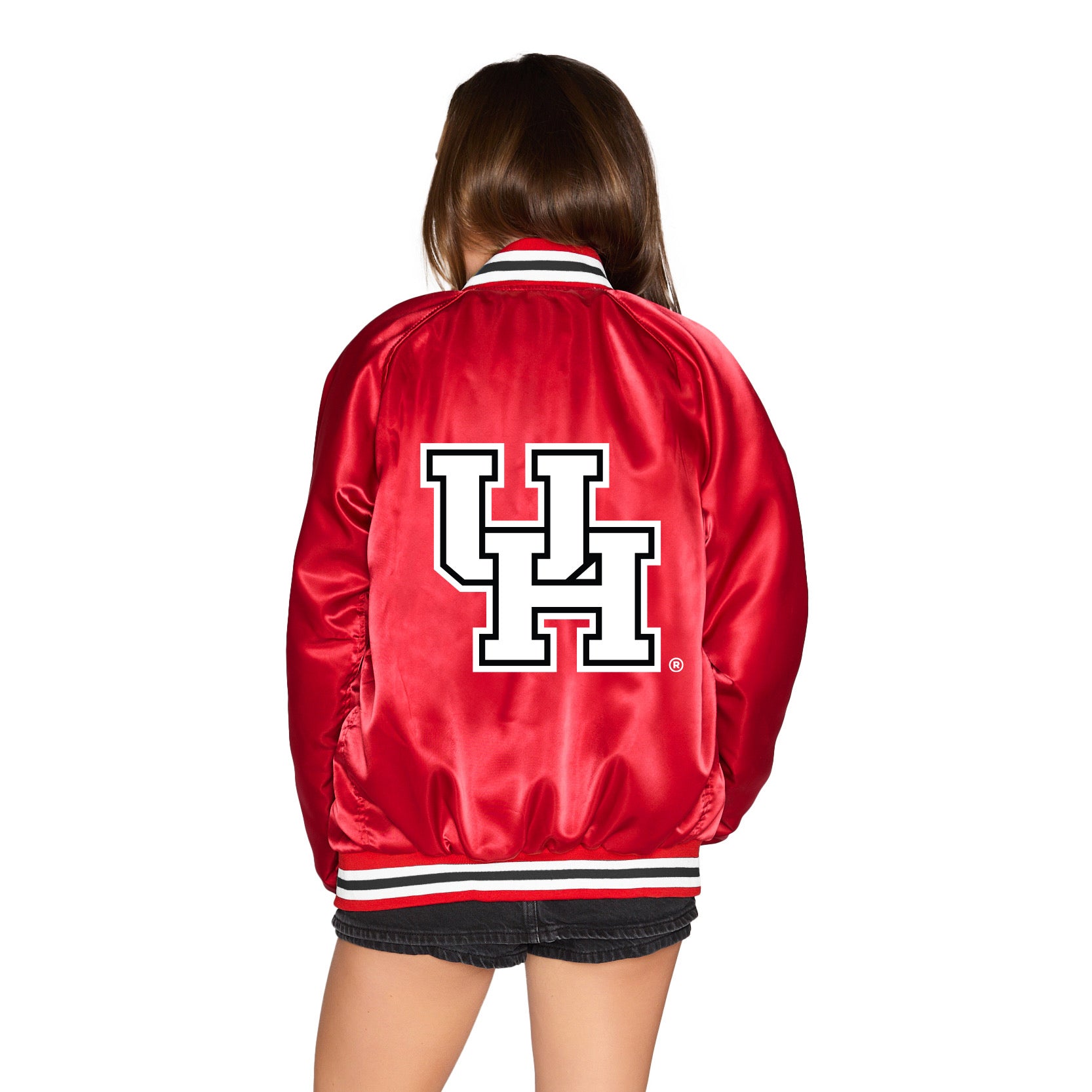 University of Houston Satin Letterman Bomber Jacket | lojobands