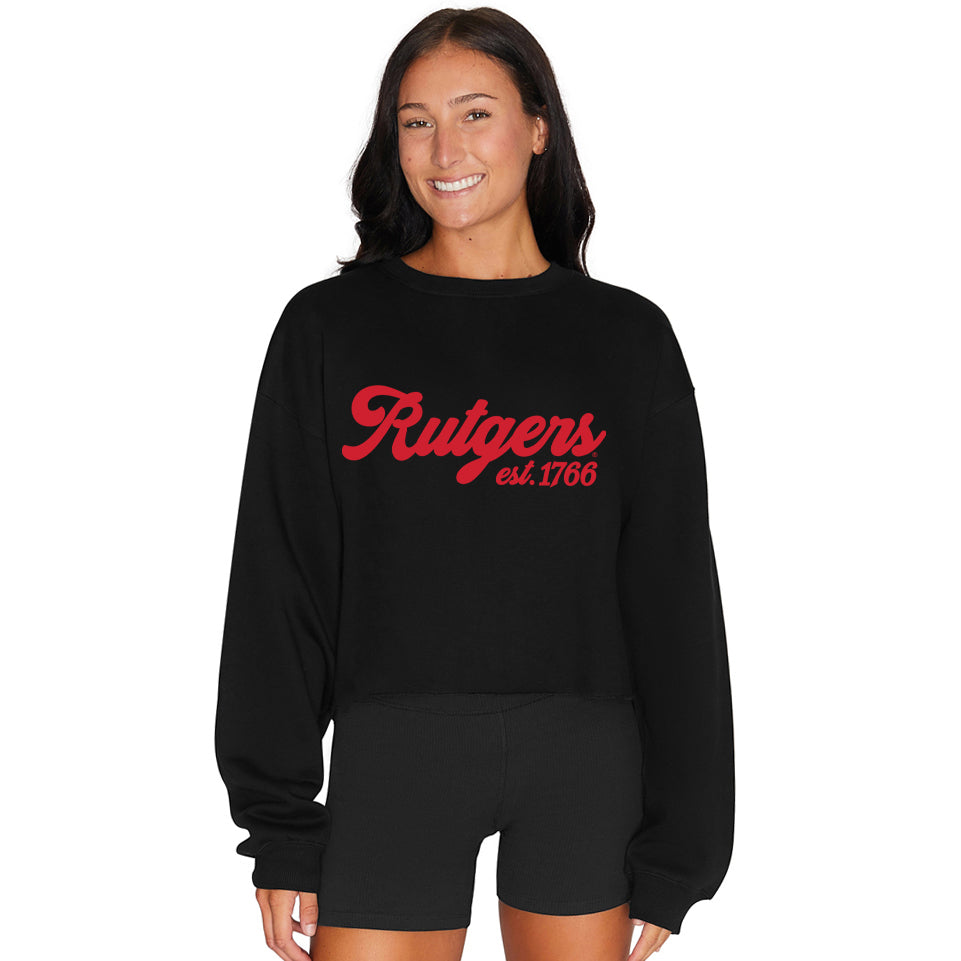 Rutgers Black Established Crewneck
