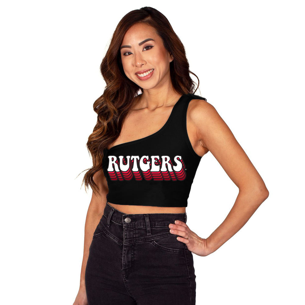 Rutgers Retro One Shoulder Top