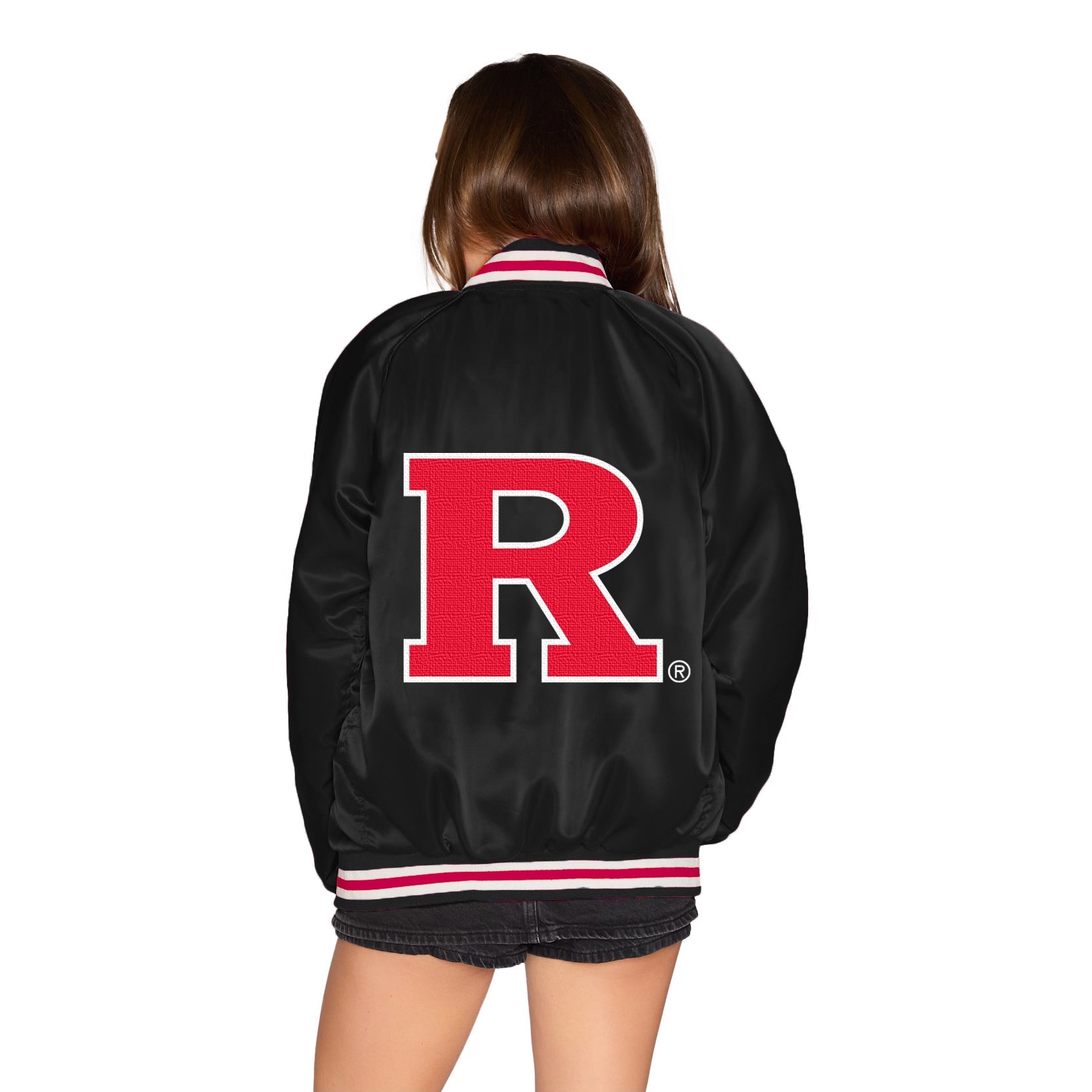 Rutgers Satin Letterman Bomber Jacket | lojobands