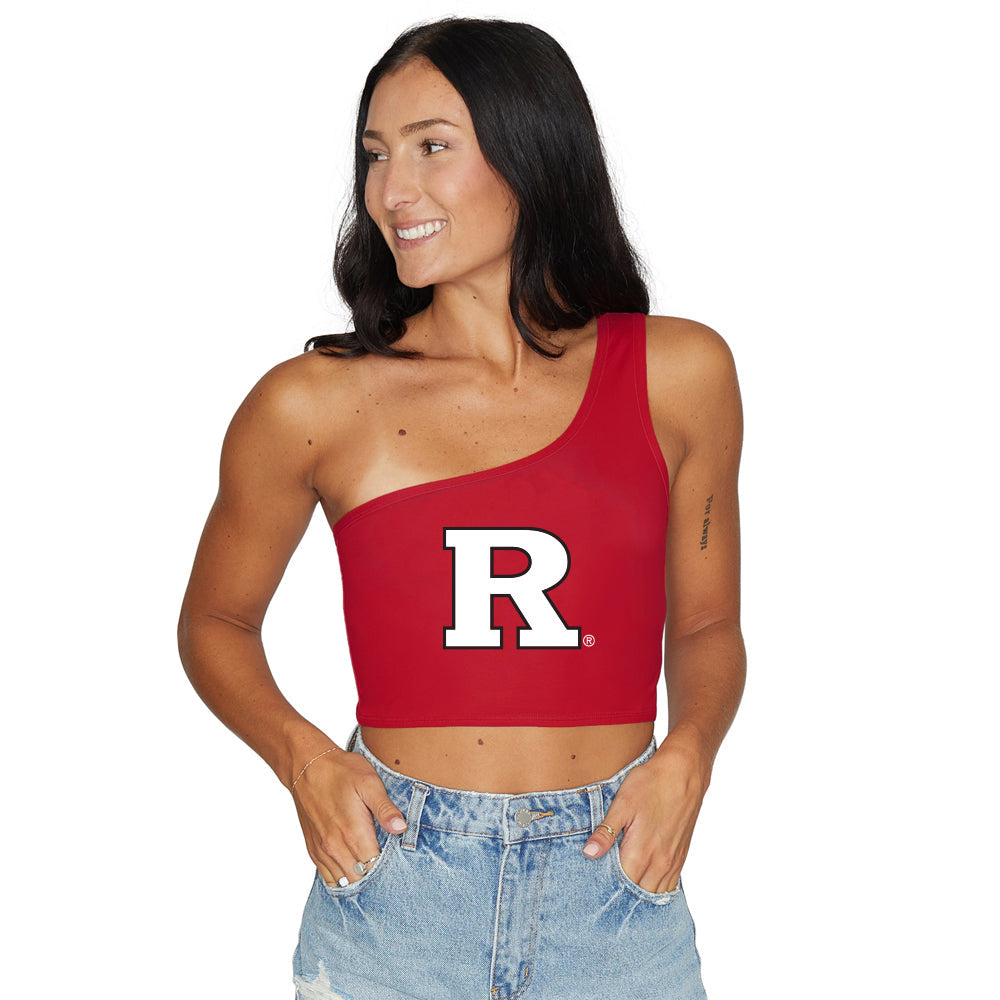 Rutgers Red One Shoulder Top | lojobands