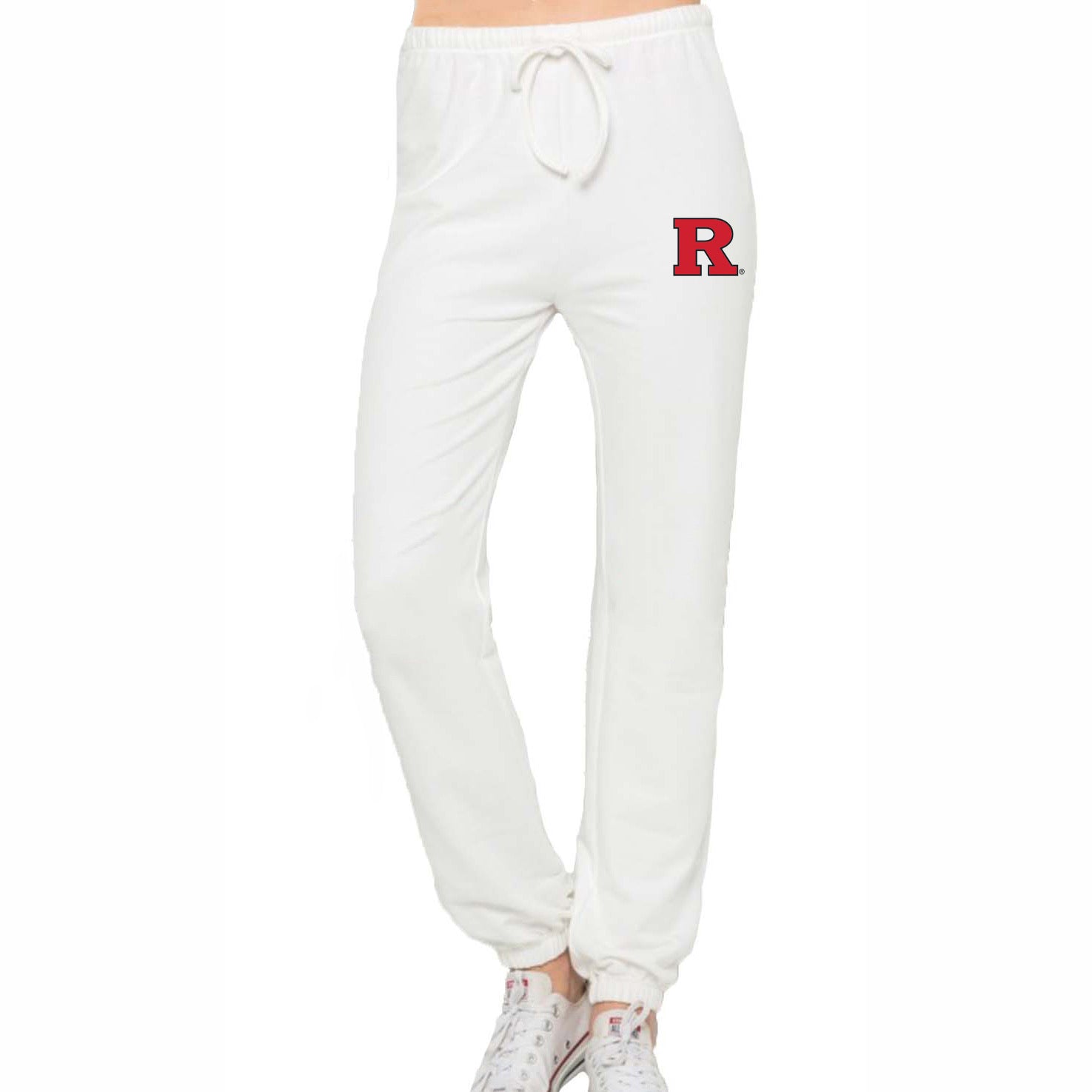 Rutgers White Joggers | lojobands