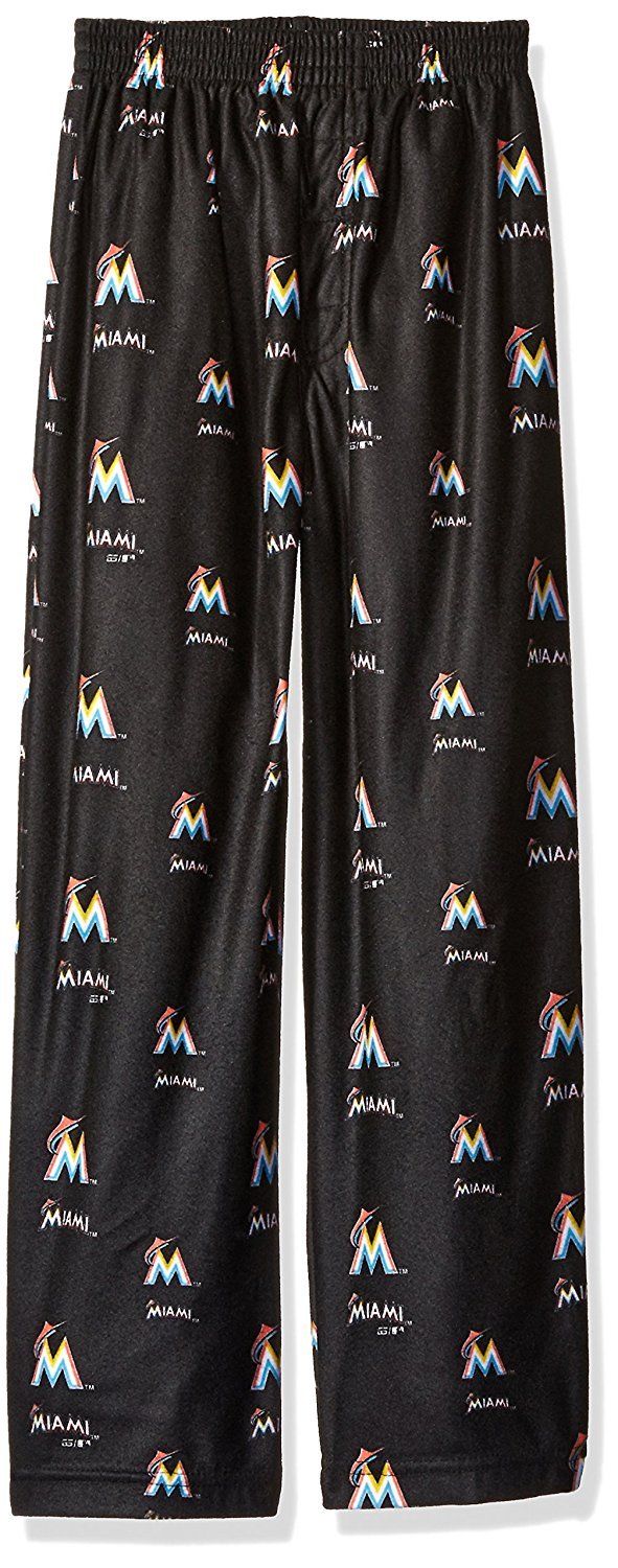 Miami Marlins MLB Boys Team Print Sleepwear Pants, Medium 5-6 1