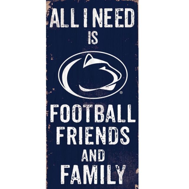 Penn State Nittany Lions Football, Friends, & Family Wood Sign 1