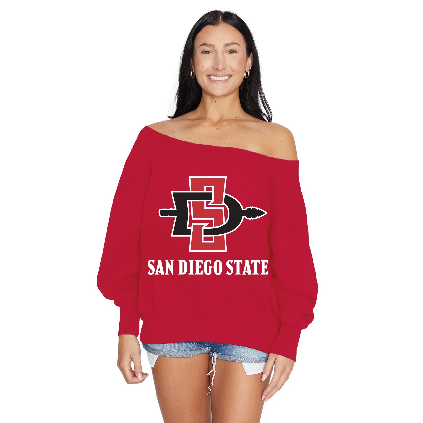 San Diego State Aztecs Off the Shoulder Sweatshirt | lojobands