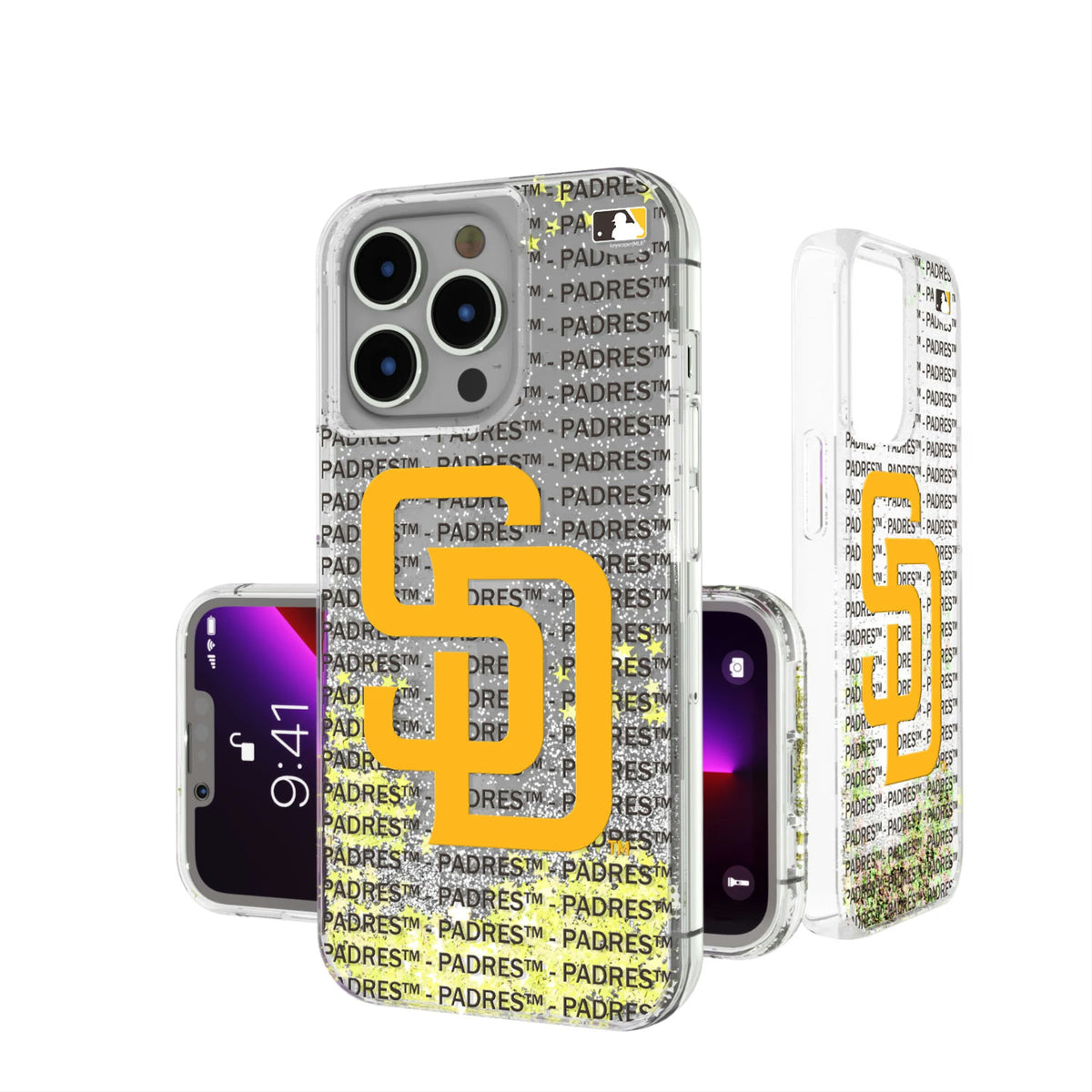 San Diego Padres Text Backdrop Glitter Phone Case 15
