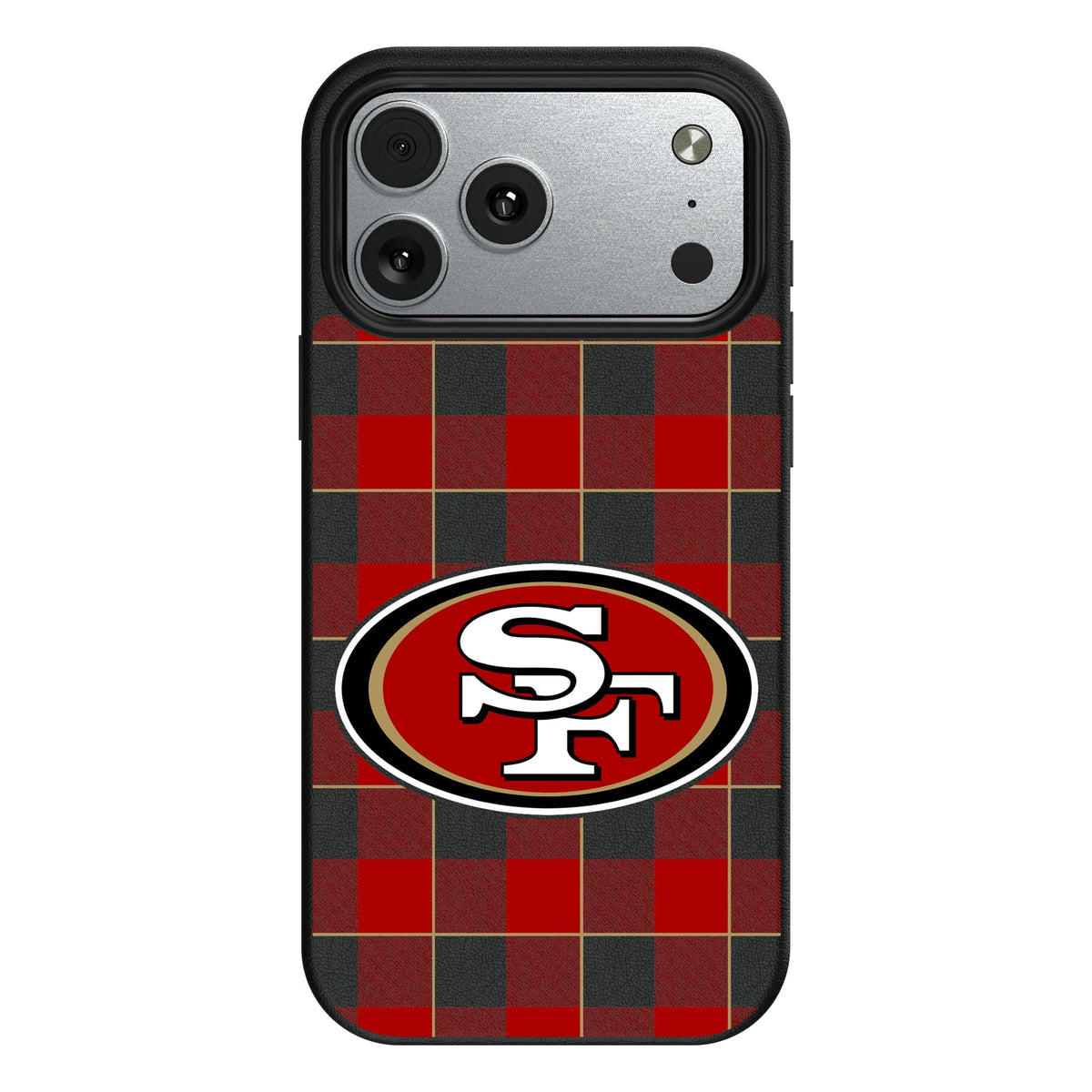 San Francisco 49ers Plaid MagSafe Compatible Phone Case for Apple iPhone 10