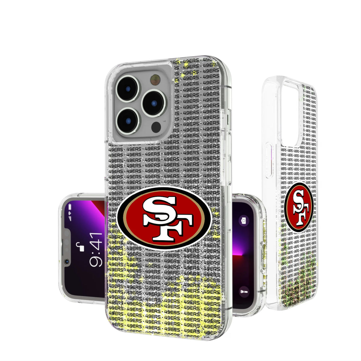 San Francisco 49ers Text Backdrop Glitter Phone Case 6