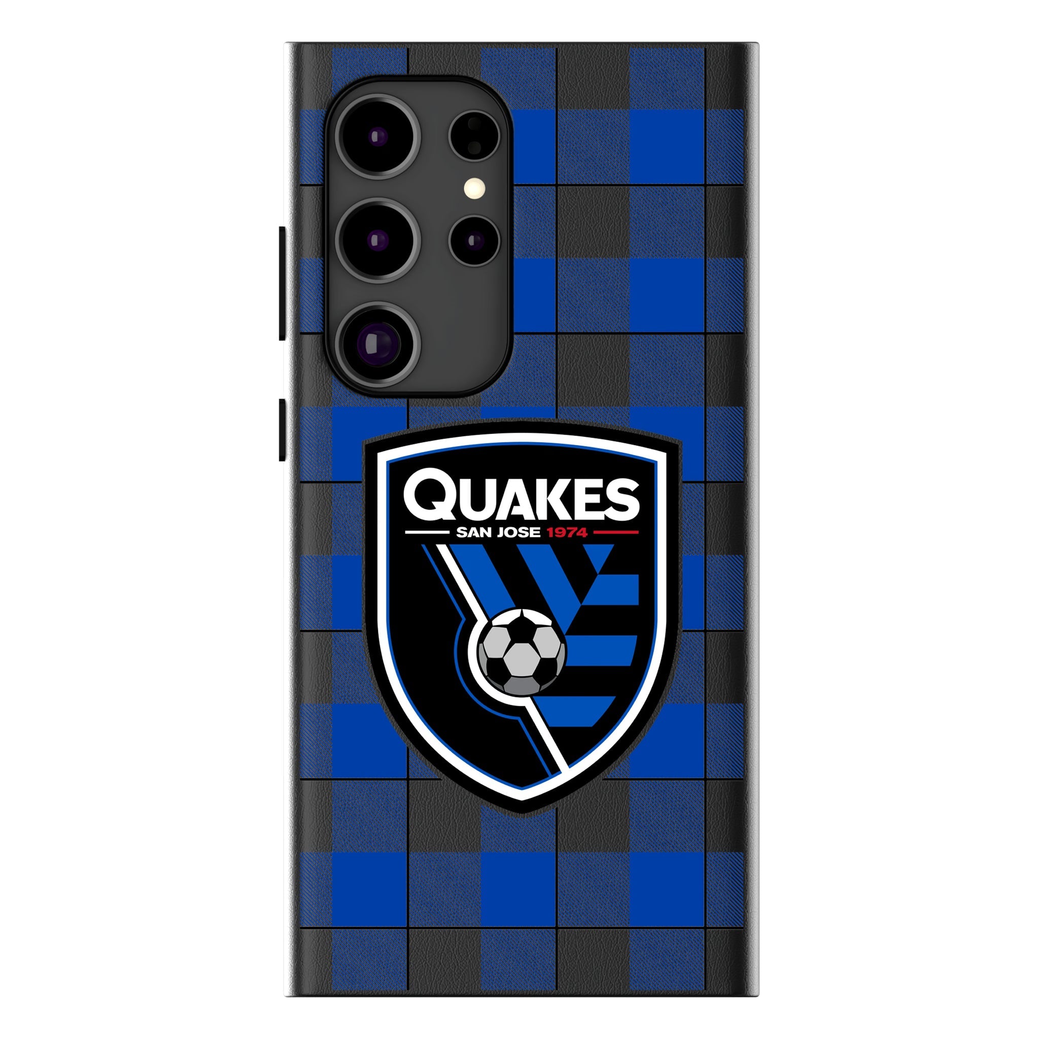 San Jose Earthquakes Plaid MagSafe Compatible Phone Case for Samsung Galaxy 11