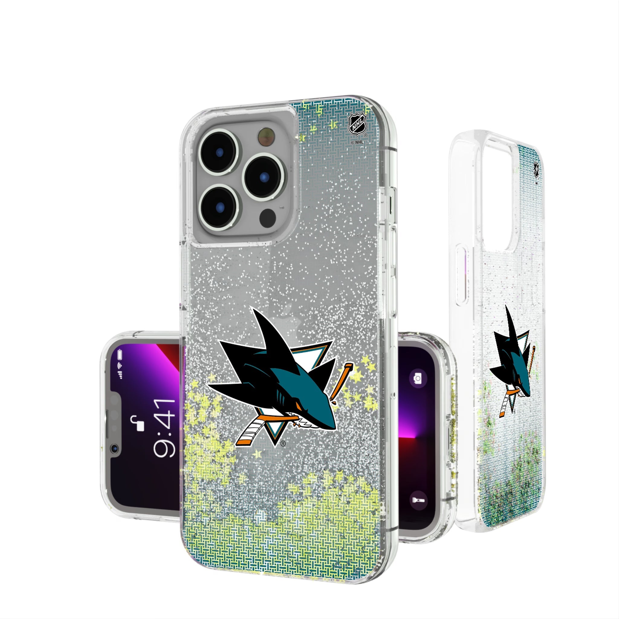San Jose Sharks Linen Glitter Phone Case 15