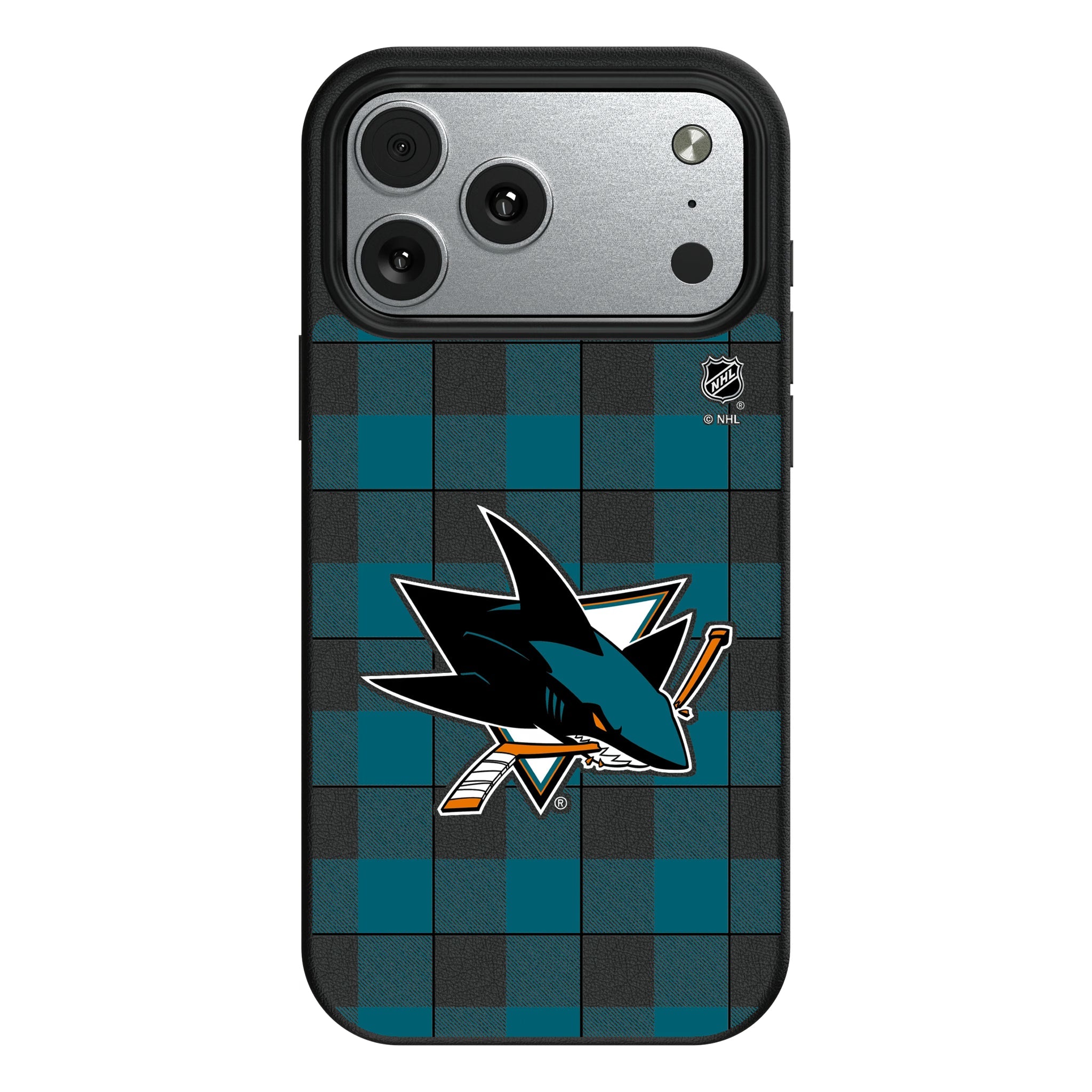 San Jose Sharks Plaid MagSafe Compatible Phone Case for Apple iPhone 10