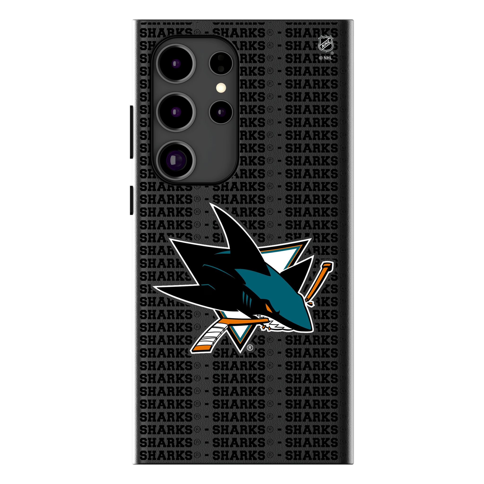 San Jose Sharks Text Backdrop MagSafe Compatible Phone Case for Samsung Galaxy 18