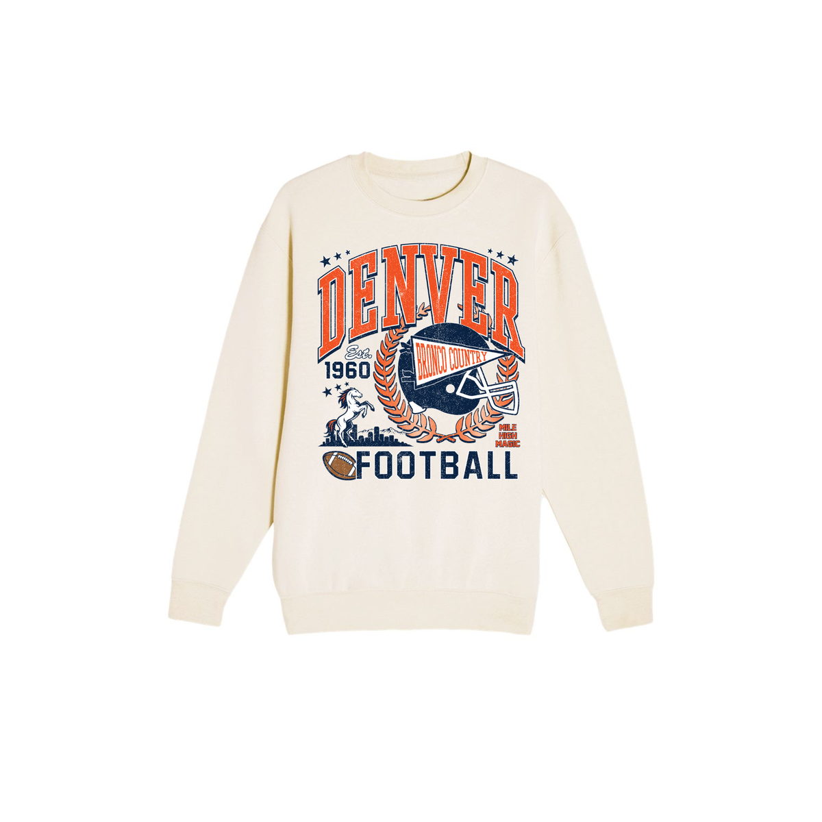 Denver Football Vintage Graphic Crewneck Sweatshirt | Retro Game Day Sweatshirt 4