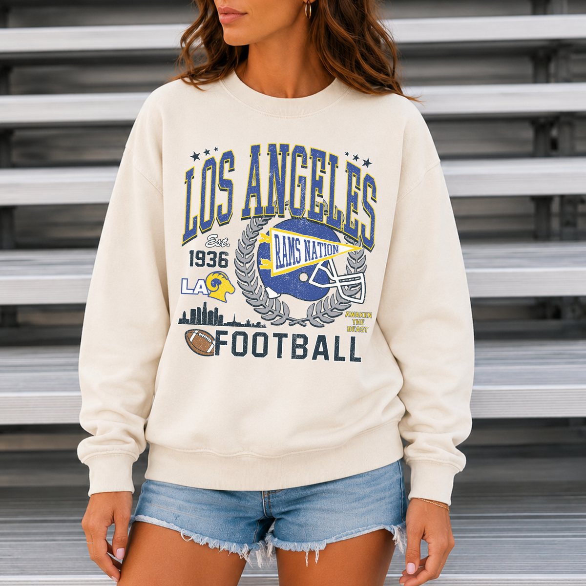 Los Angeles Football Sweatshirt | LA Rams Game Day Crewneck 1