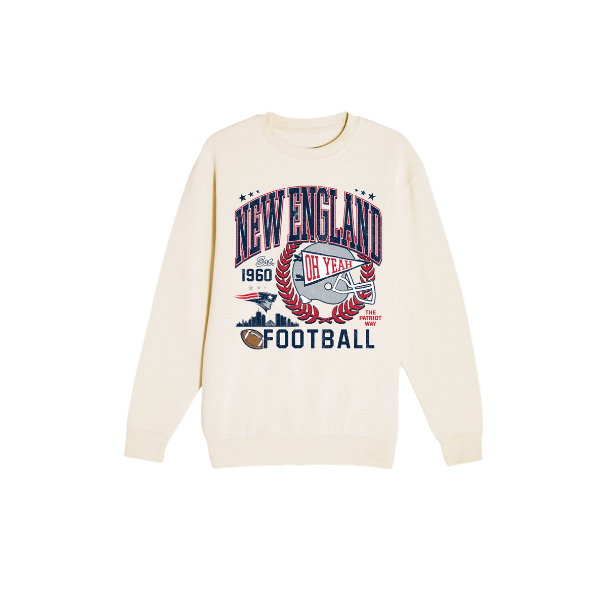 New England Football Sweatshirt | Vintage Navy & Red Game Day Crewneck 2