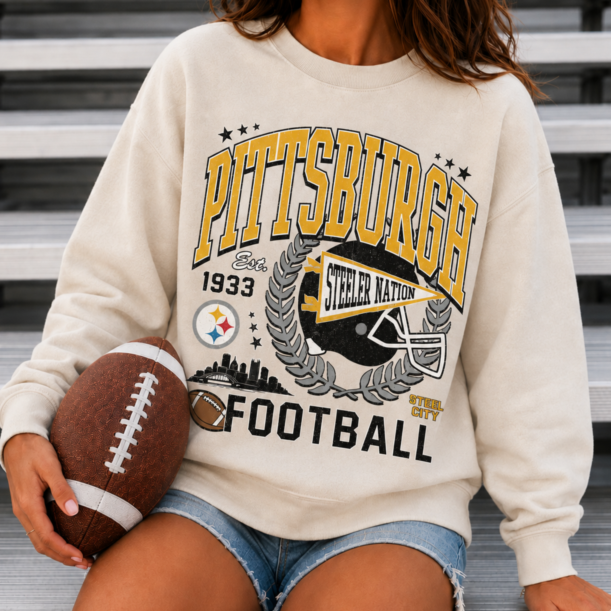 Pittsburgh Football Sweatshirt | Steel City Game Day Crewneck 1