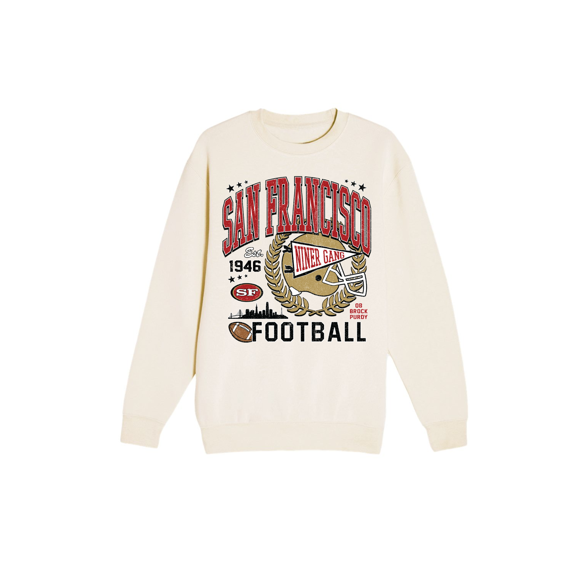 San Francisco Football Sweatshirt | Vintage Red & Gold Game Day Crewneck 2