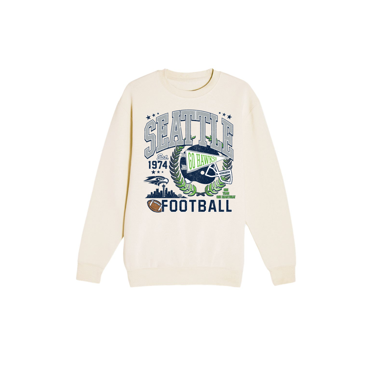 Seattle Football Vintage Graphic Crewneck Sweatshirt | Retro Game Day Sweatshirt 2