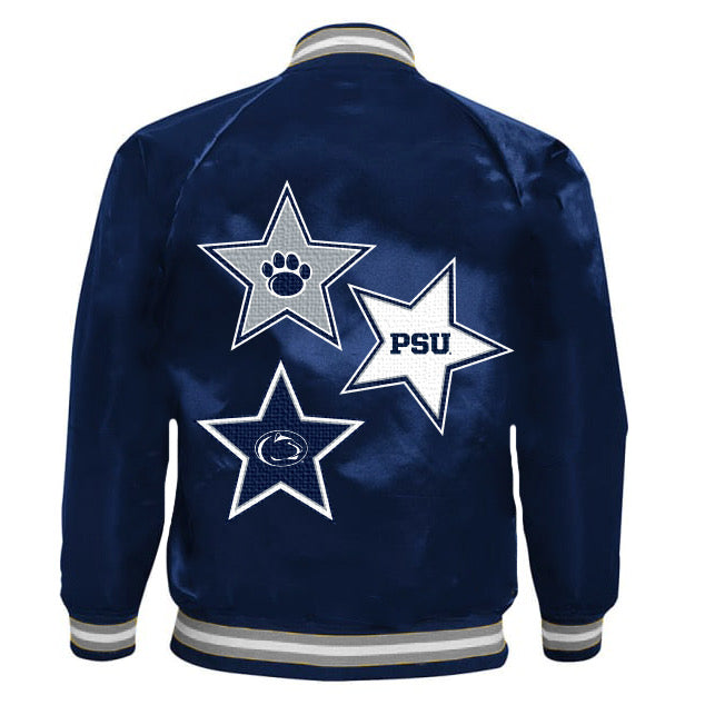 Penn State Satin Letterman Bomber Jacket | lojobands 4